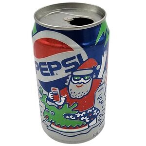 Vintage 1990 Pepsi Winter Cool Can Santa Sunglasses Reindeer Float Holiday Empty